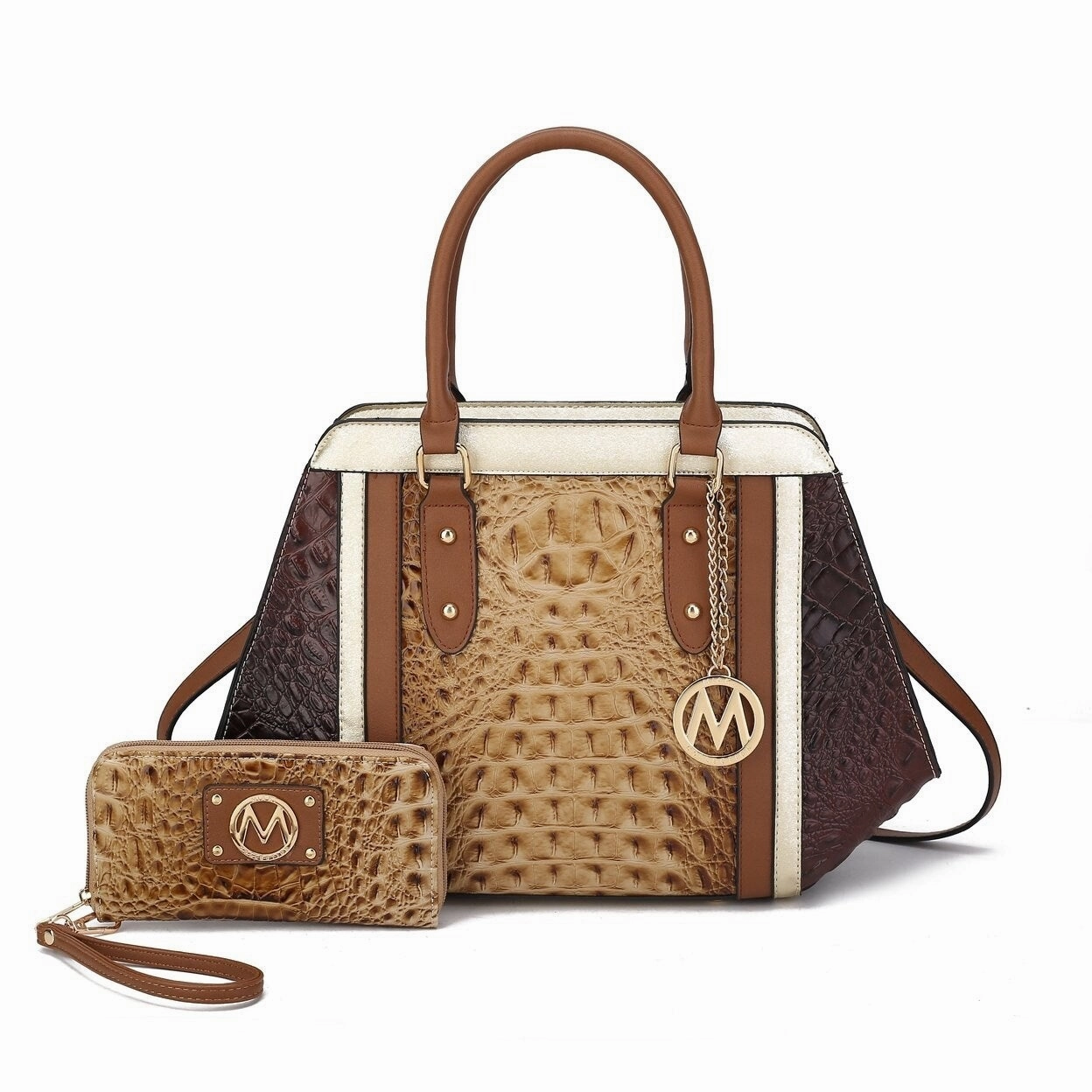 MKF Collection Daisy 2 PCS Croco Satchel bag & Wallet by Mia K.