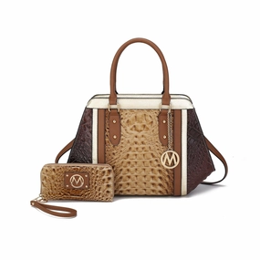MKF Collection Daisy 2 PCS Croco Satchel bag & Wallet by Mia K.