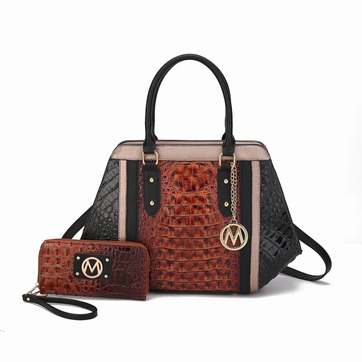 MKF Collection Daisy 2 PCS Croco Satchel bag & Wallet by Mia K.