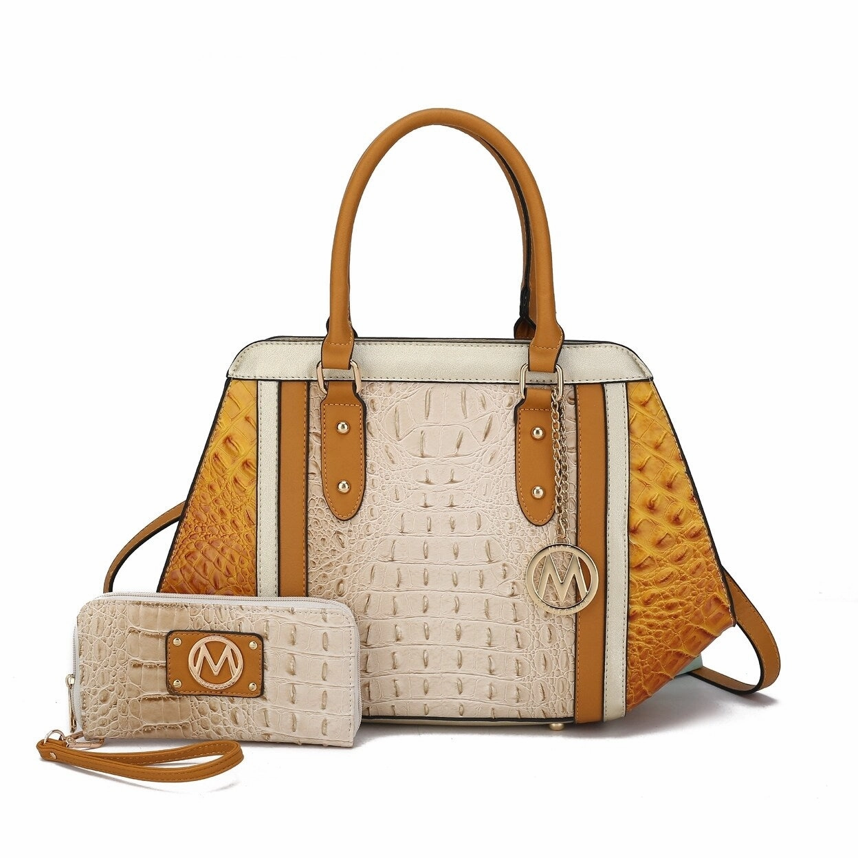 MKF Collection Daisy 2 PCS Croco Satchel bag & Wallet by Mia K.