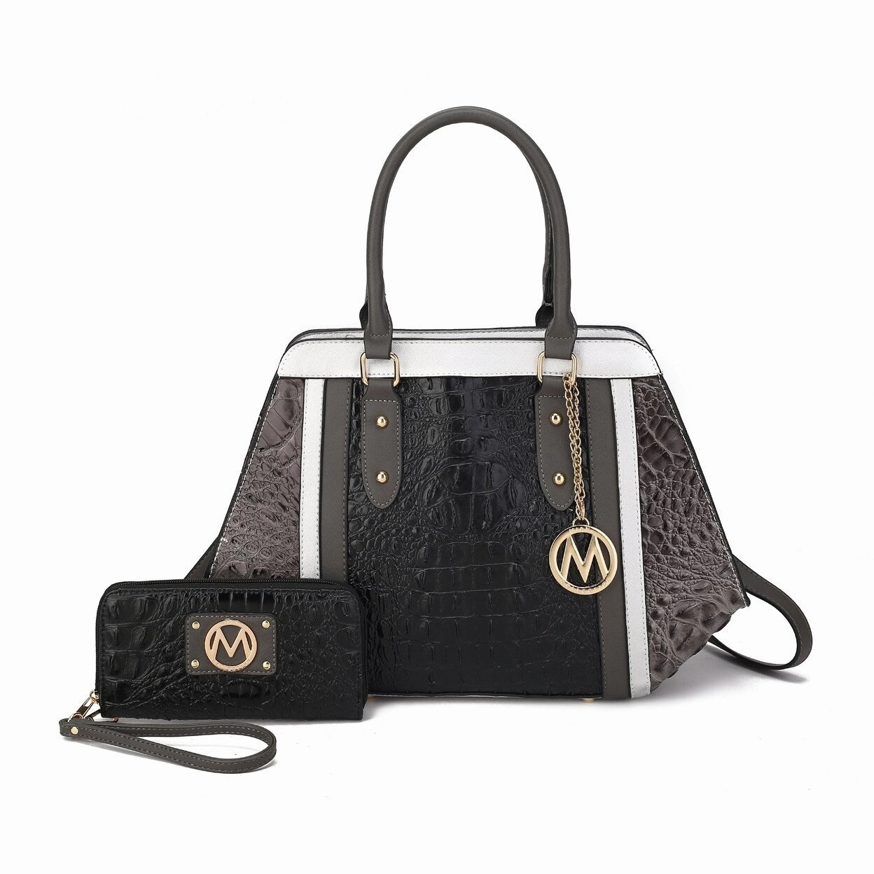 MKF Collection Daisy 2 PCS Croco Satchel bag & Wallet by Mia K.