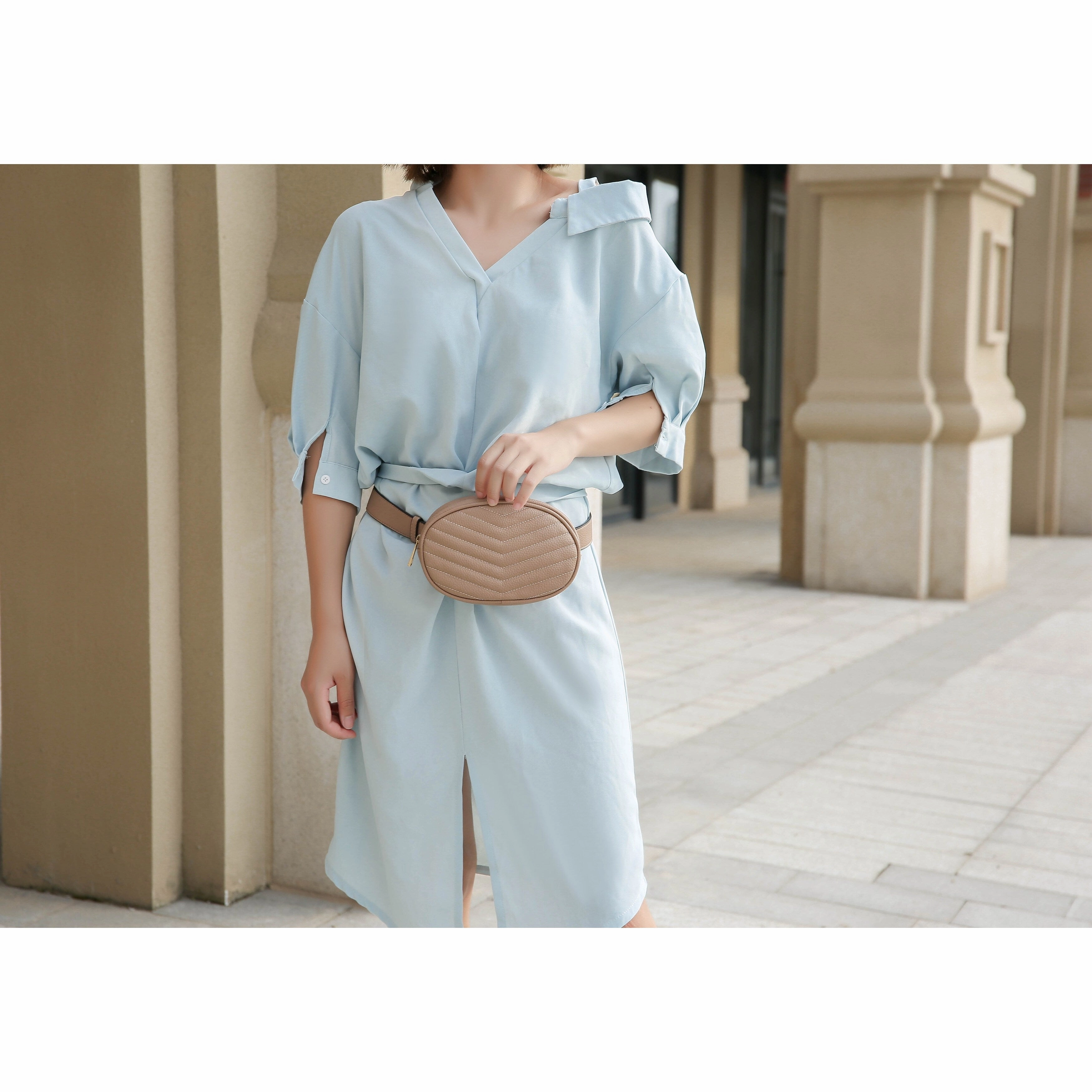 MKF Collection Fatima Quilted Chevron Women's Belt Bag by Mia K.