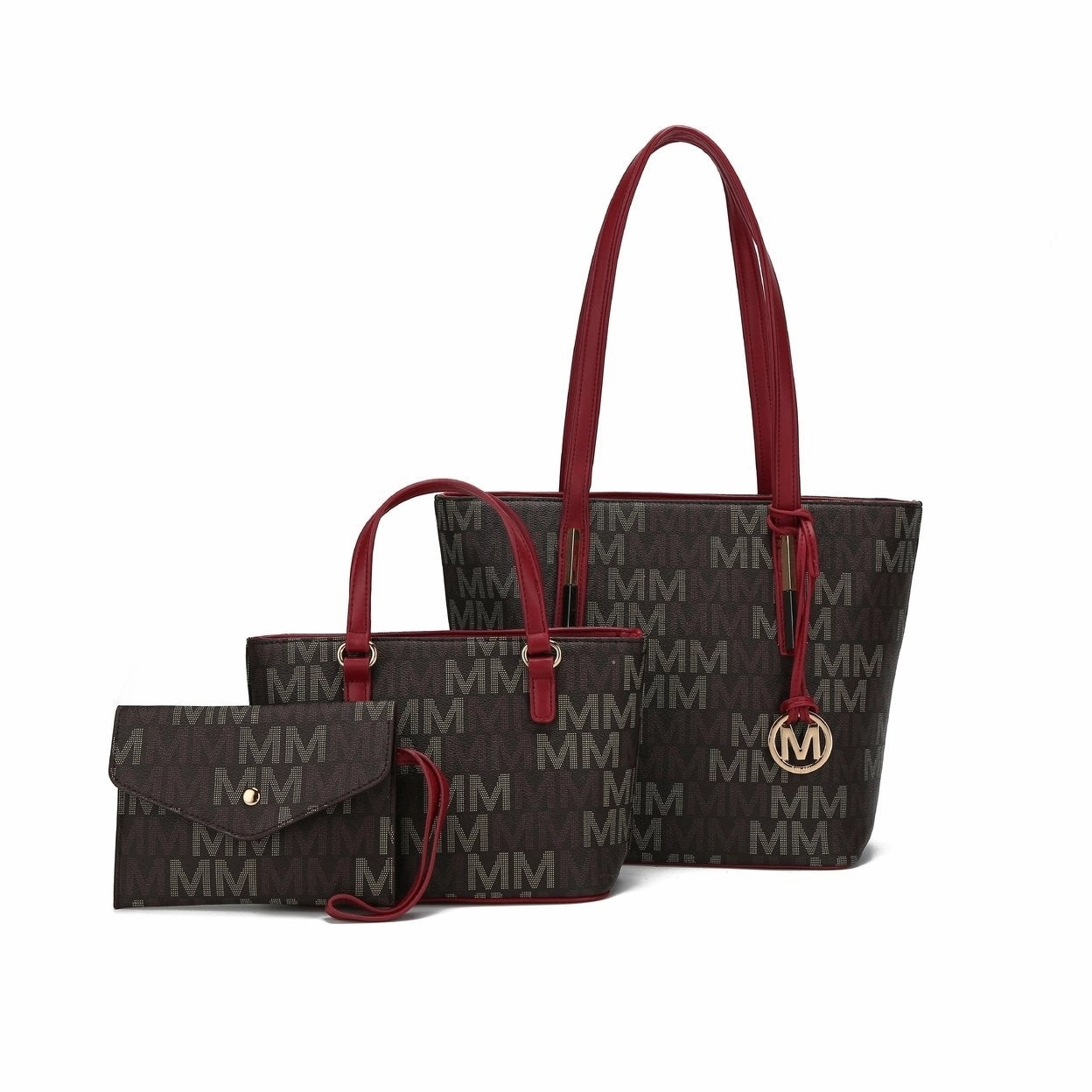 Mkfcollection Aylet Signature Tote Bag And Set Vegan Leather Designer Handbag