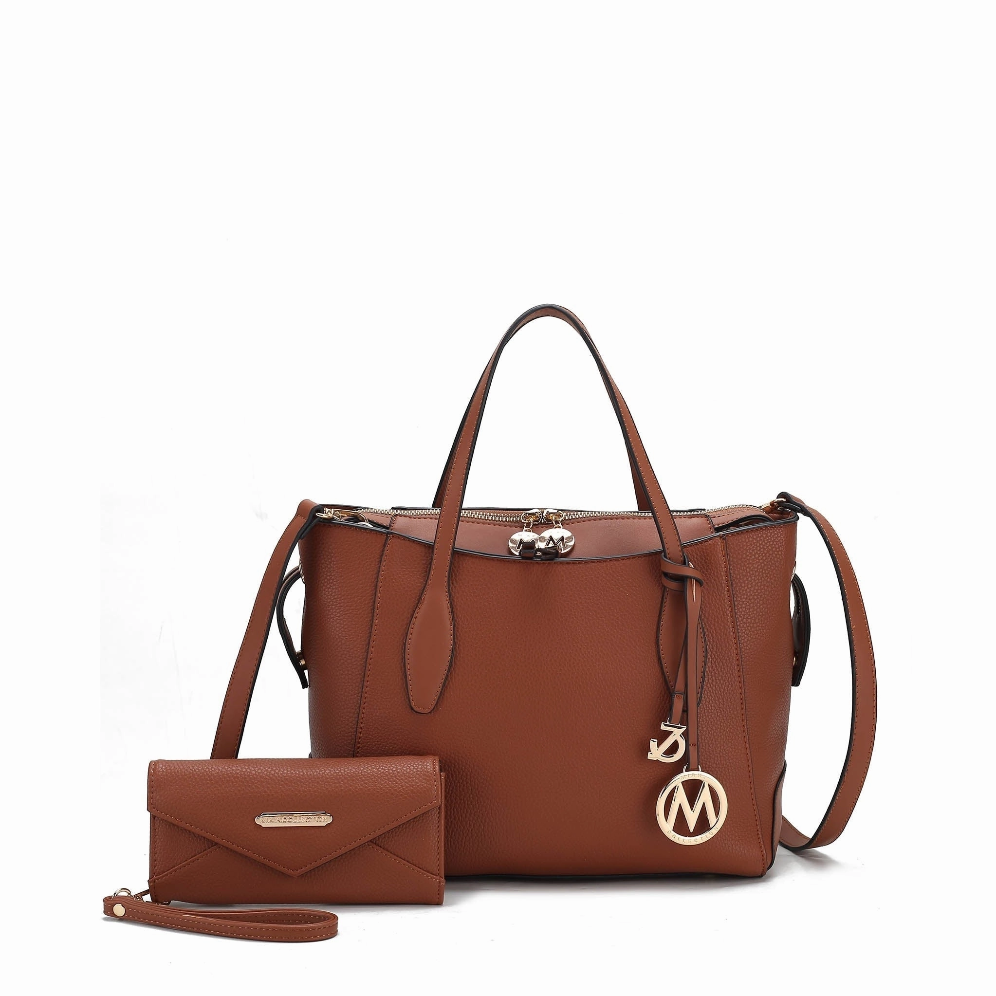 Mkfcollection Bruna Tote Bag And Wallet Set Vegan Leather Designer Handbag