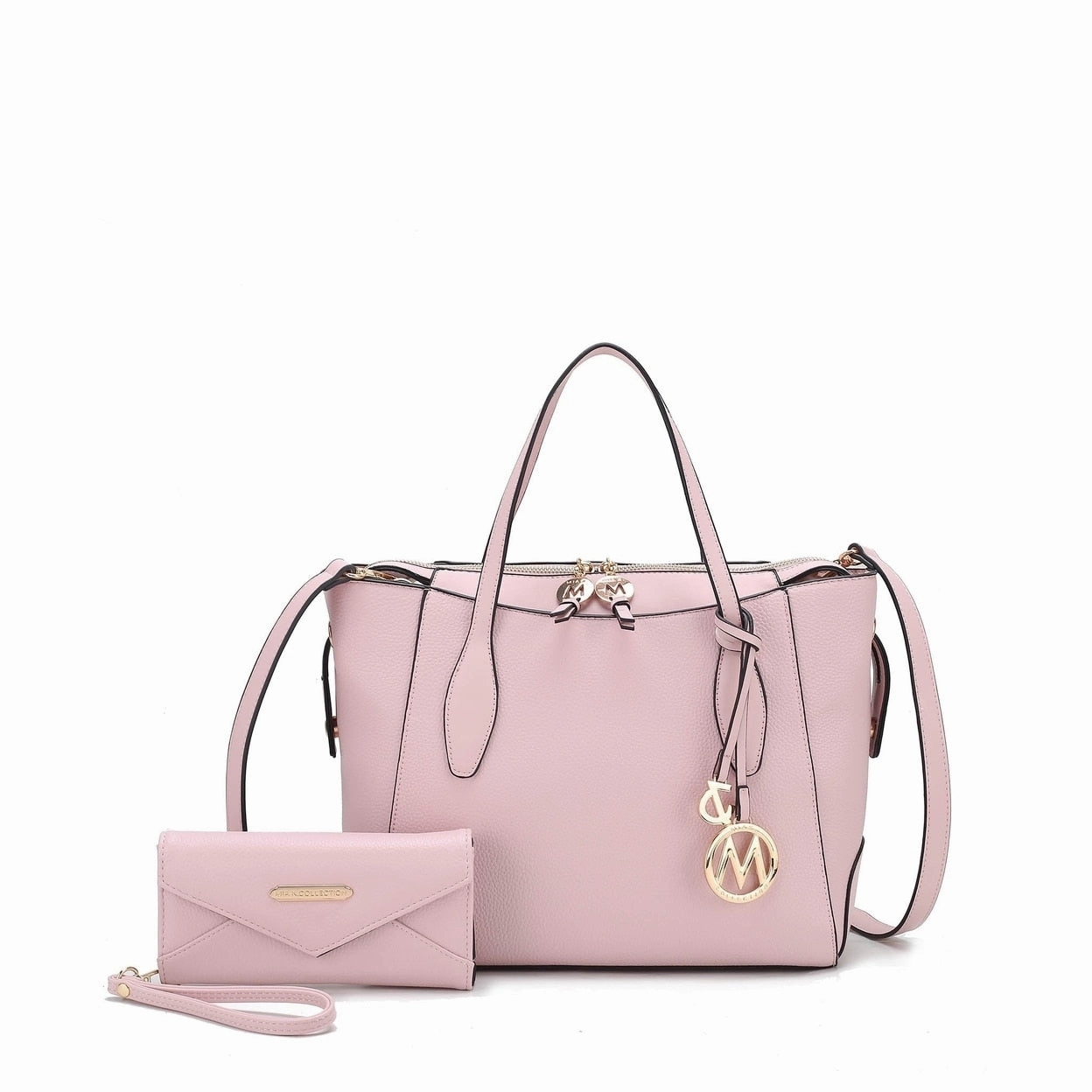 Mkfcollection Bruna Tote Bag And Wallet Set Vegan Leather Designer Handbag