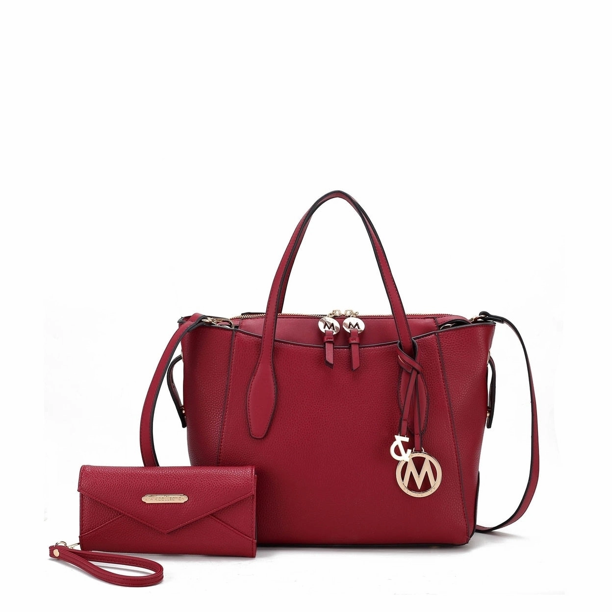 Mkfcollection Bruna Tote Bag And Wallet Set Vegan Leather Designer Handbag