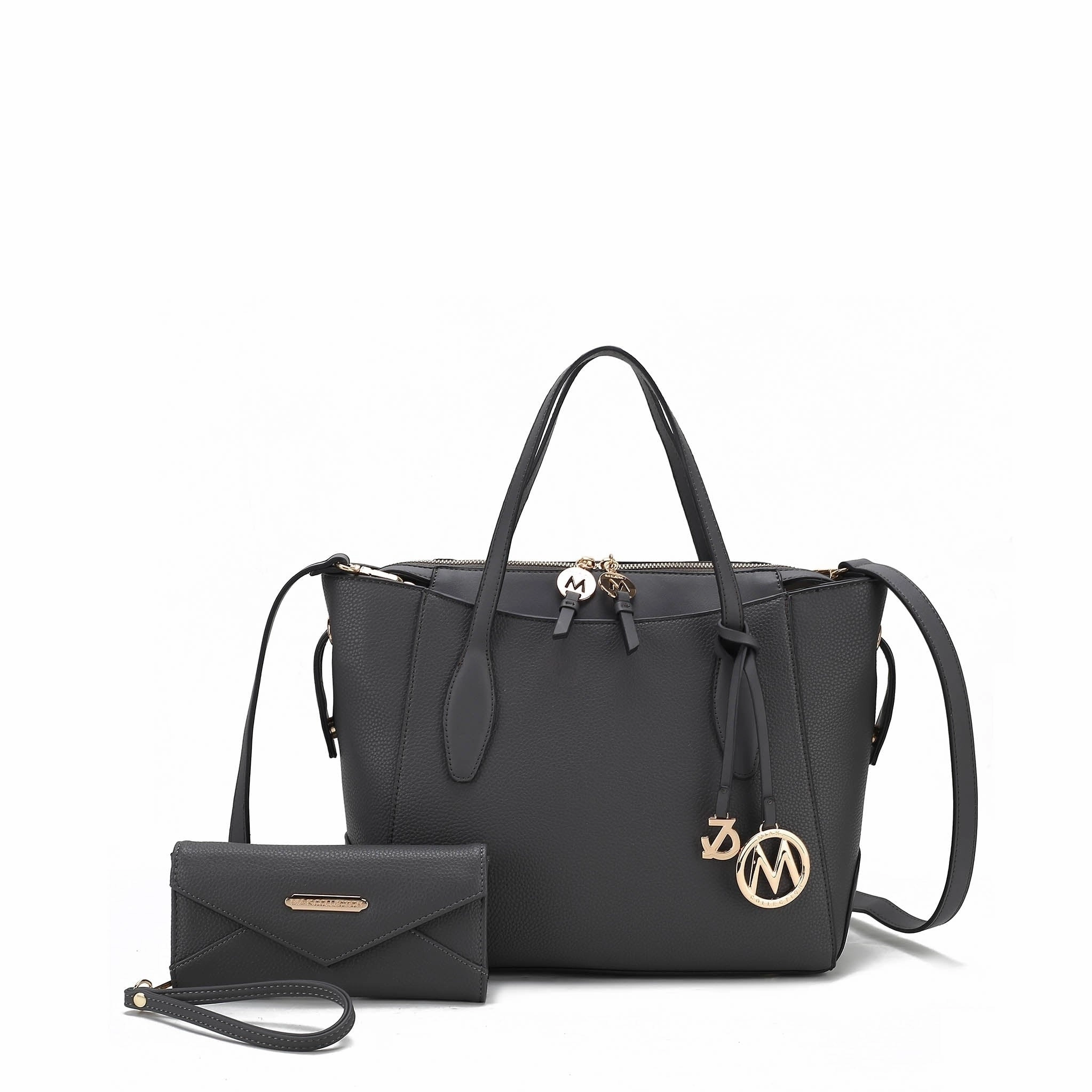 Mkfcollection Bruna Tote Bag And Wallet Set Vegan Leather Designer Handbag