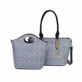 Mkfcollection Casey Signature Tote Bag And Set Vegan Leather Designer Handbag