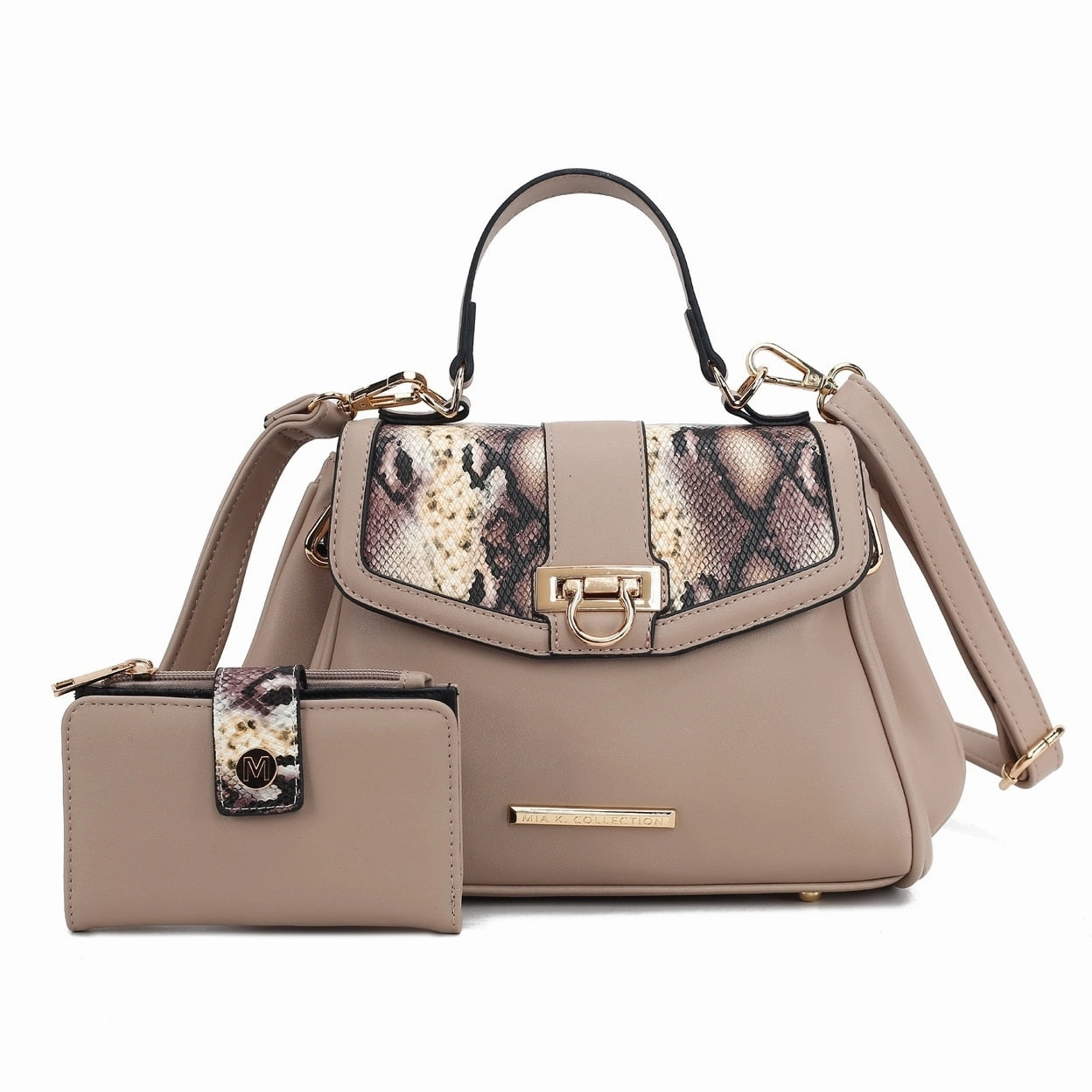 Mkfcollection Geny Shoulder Bag And Set Vegan Leather Designer Handbag