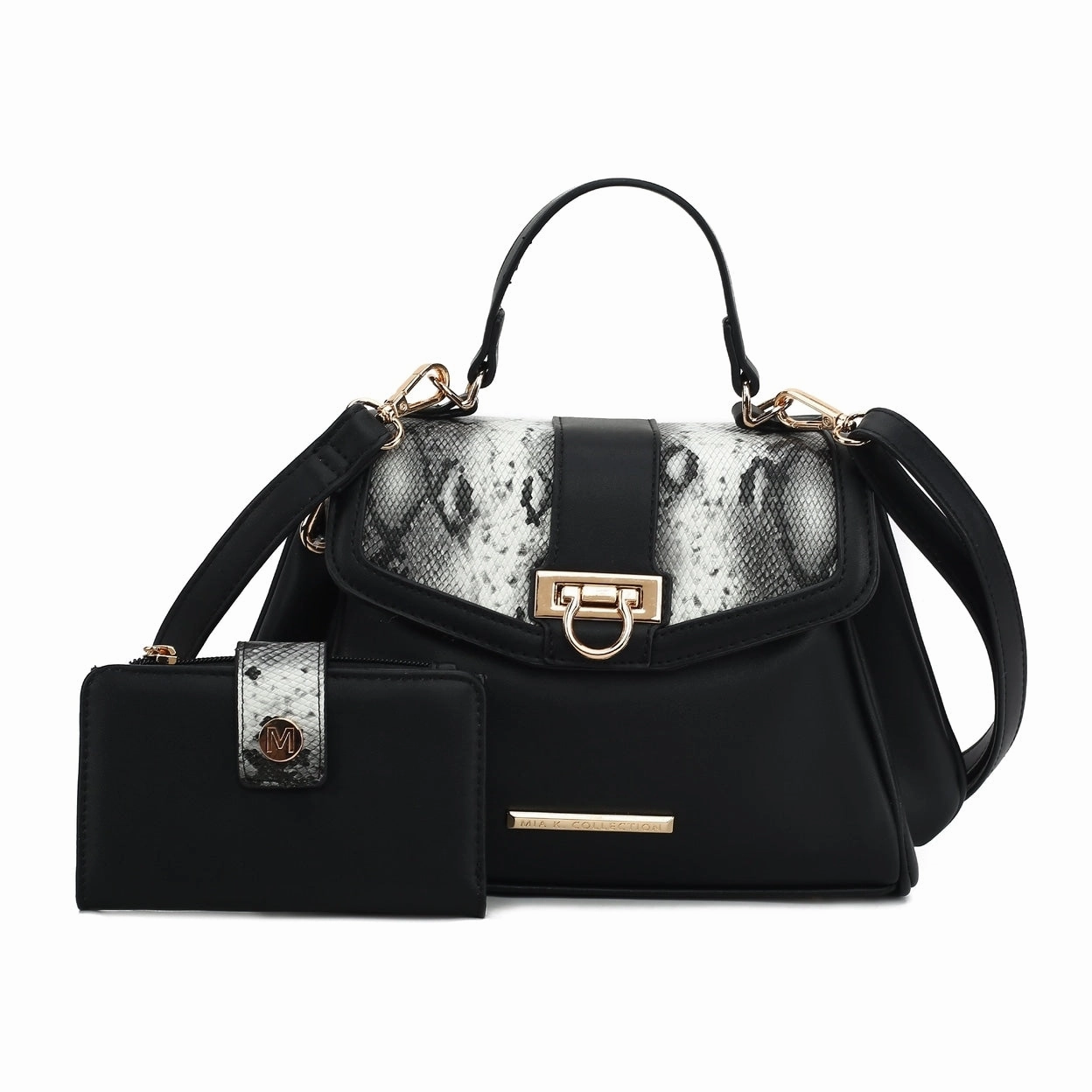 Mkfcollection Geny Shoulder Bag And Set Vegan Leather Designer Handbag