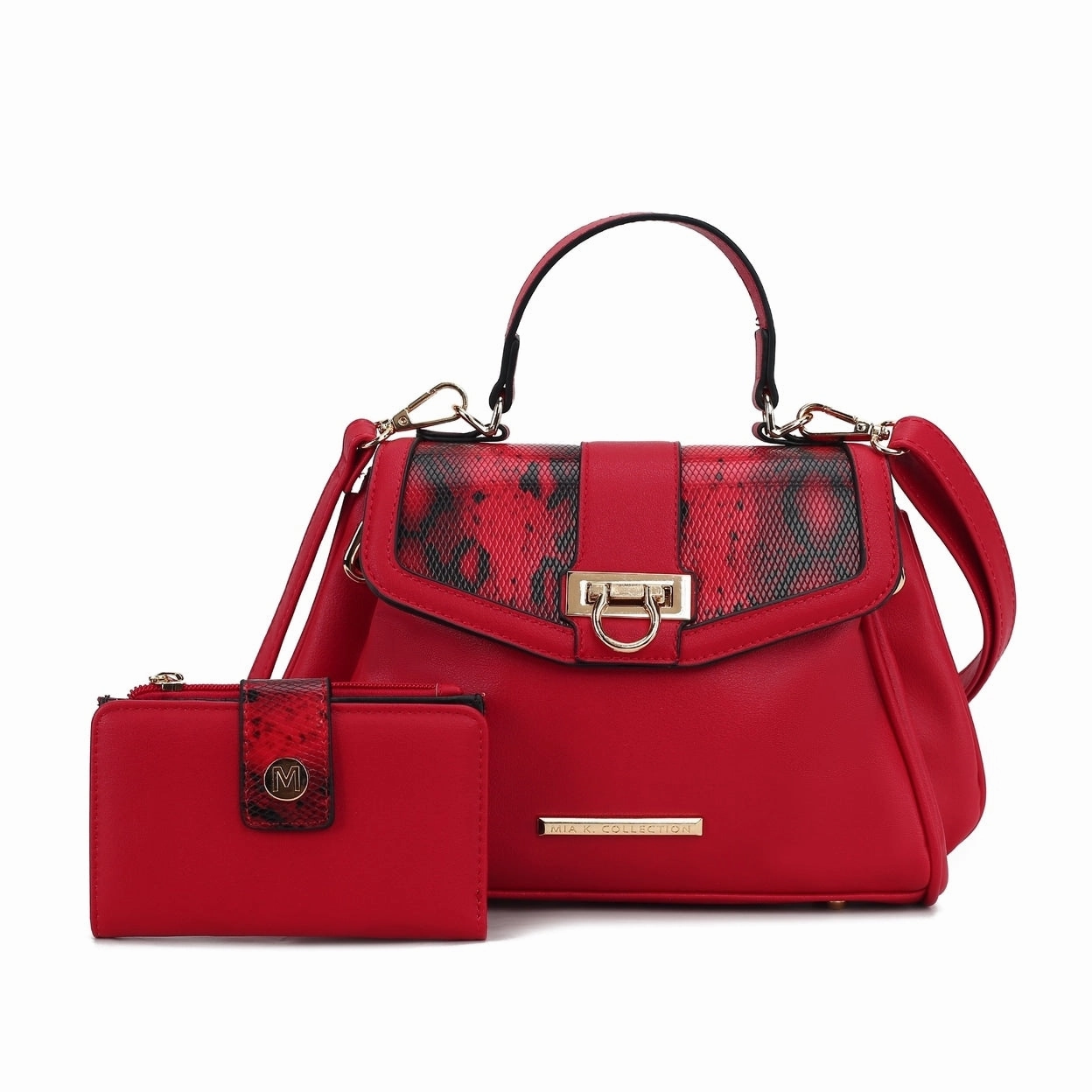 Mkfcollection Geny Shoulder Bag And Set Vegan Leather Designer Handbag