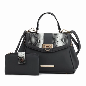 Mkfcollection Geny Shoulder Bag And Set Vegan Leather Designer Handbag