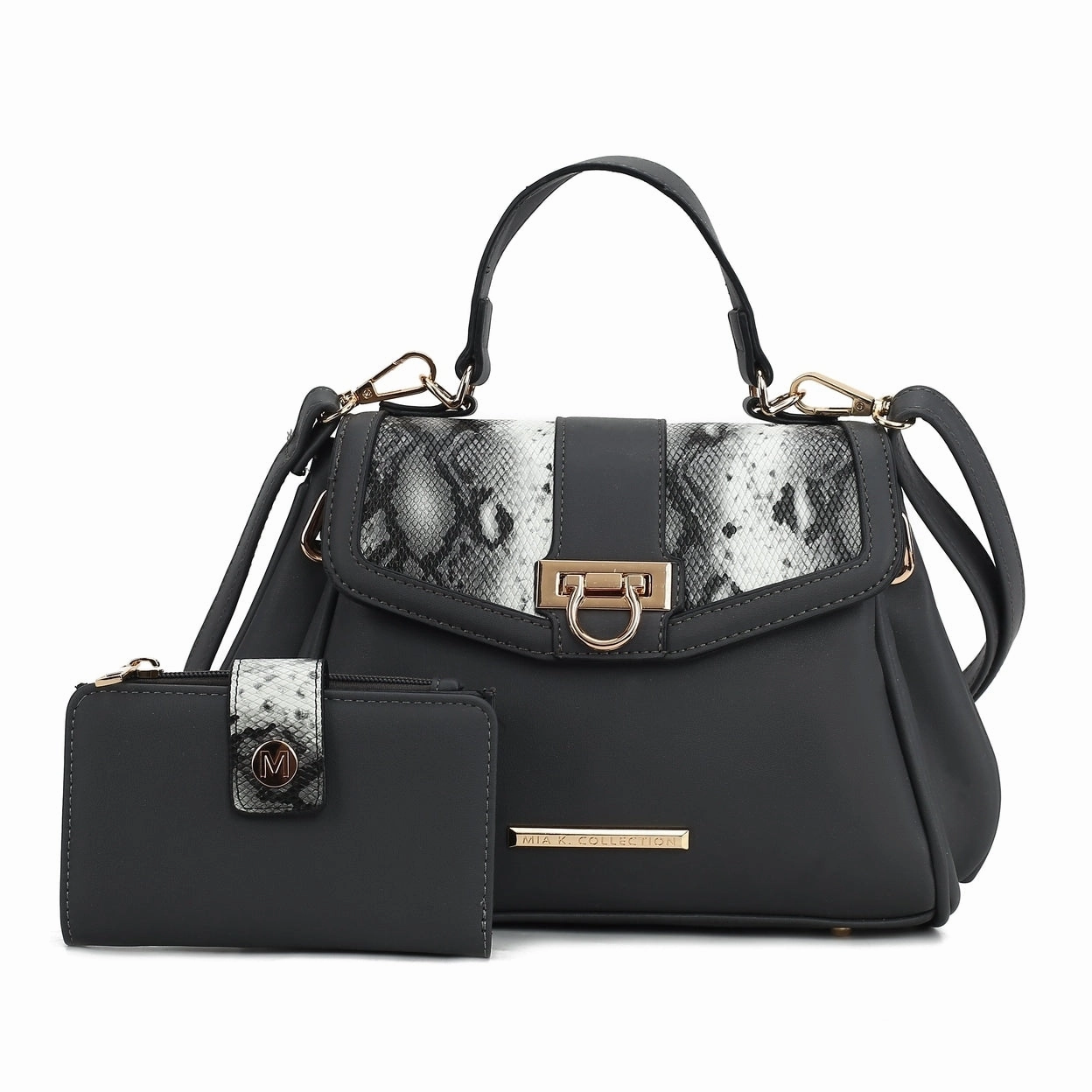 Mkfcollection Geny Shoulder Bag And Set Vegan Leather Designer Handbag