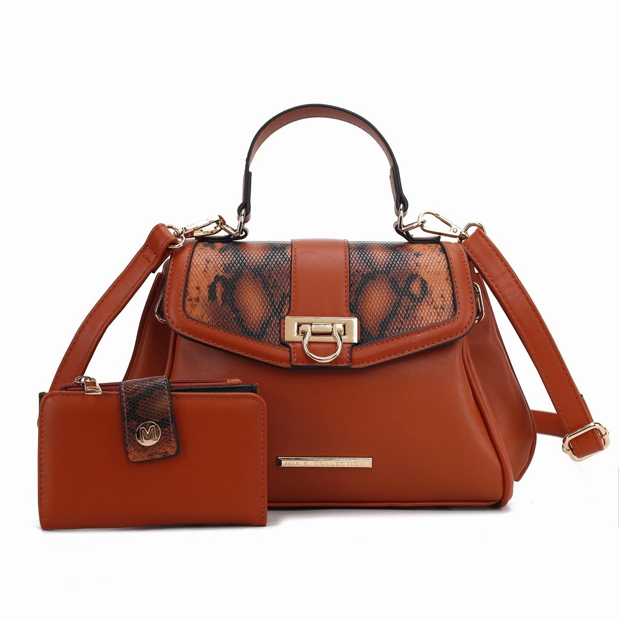 Mkfcollection Geny Shoulder Bag And Set Vegan Leather Designer Handbag