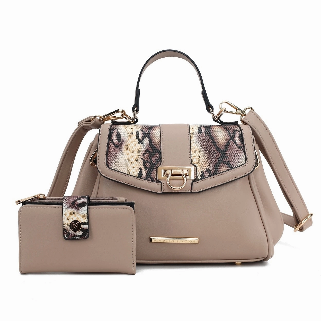 Mkfcollection Geny Shoulder Bag And Set Vegan Leather Designer Handbag