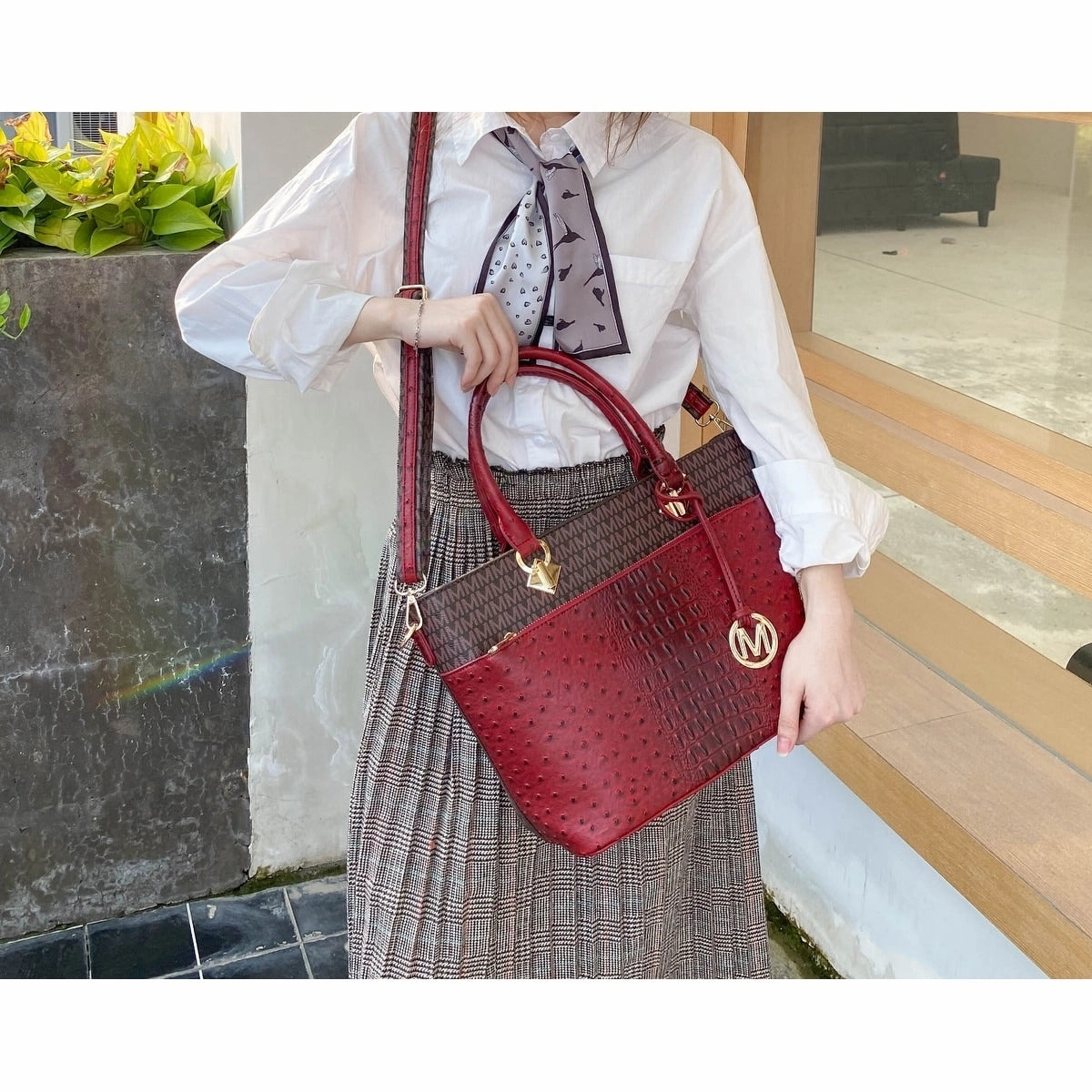 Mkfcollection Grace Signature Tote Bag Vegan Leather Designer Handbag