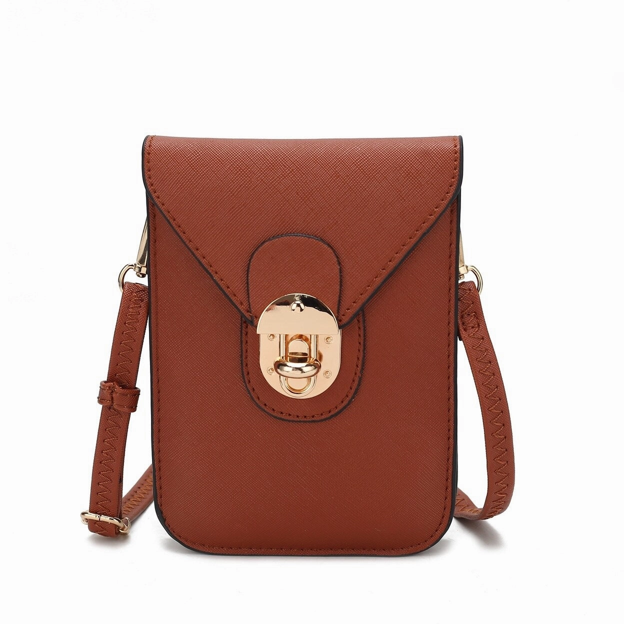 Mkfcollection Havana Phone Crossbody Bag Vegan Leather Designer Handbag