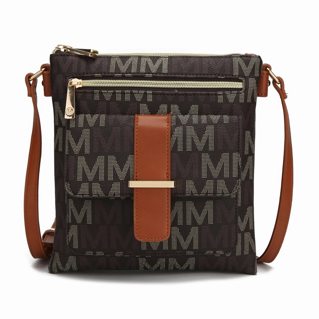 Mkfcollection Jeni Signature Crossbody Bag Vegan Leather Designer Handbag
