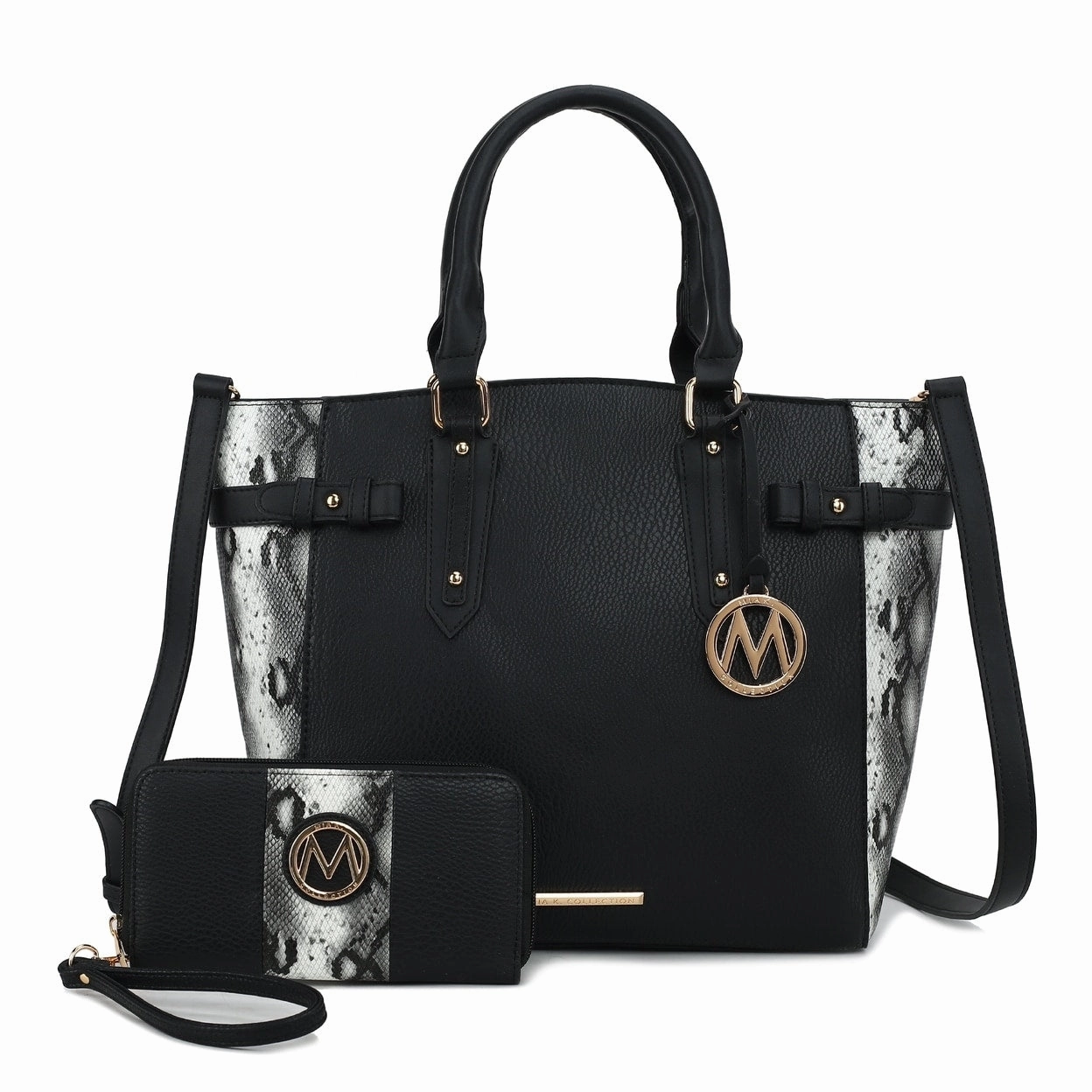 Mkfcollection Joelle Tote Bag With Wallet Vegan Leather Designer Handbag
