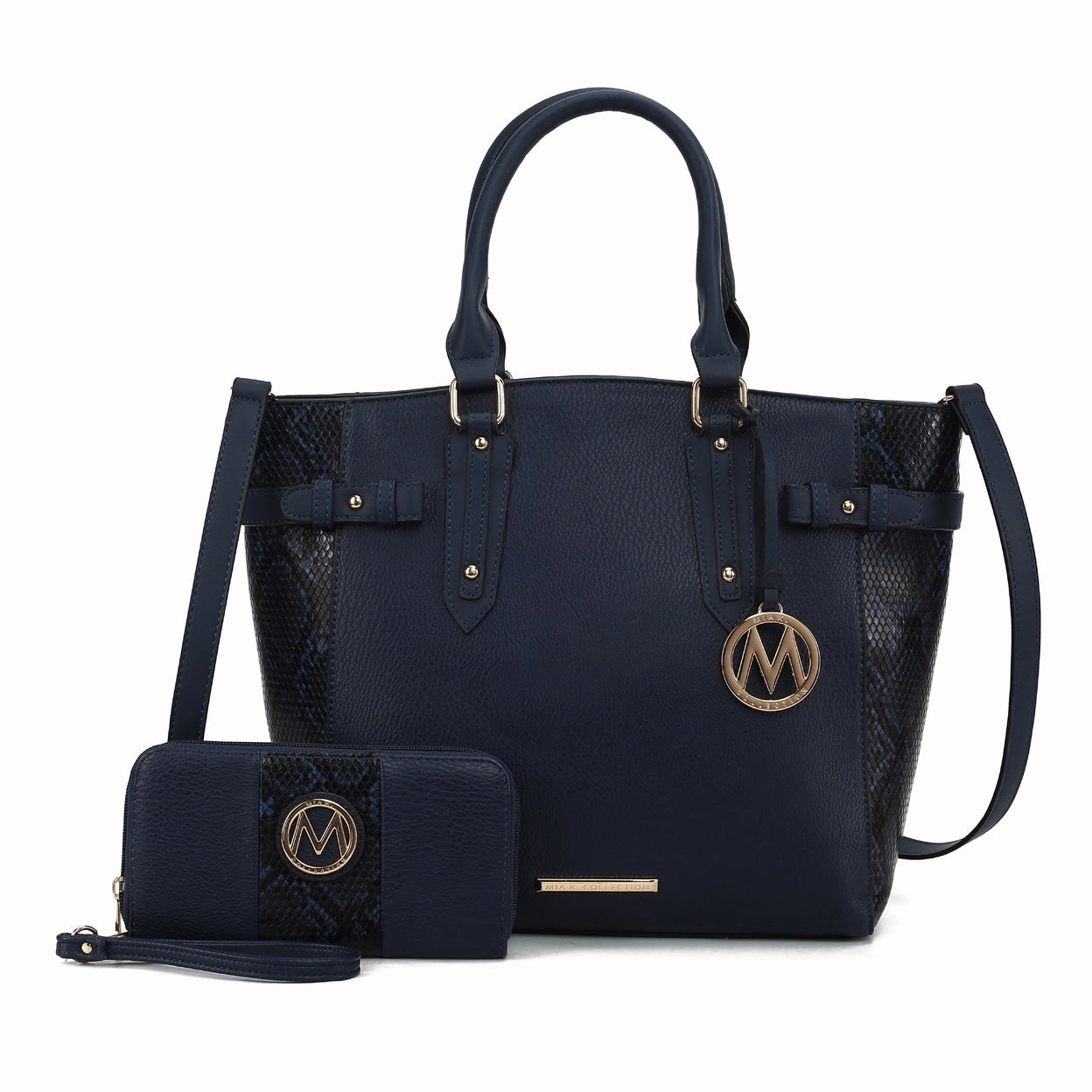Mkfcollection Joelle Tote Bag With Wallet Vegan Leather Designer Handbag