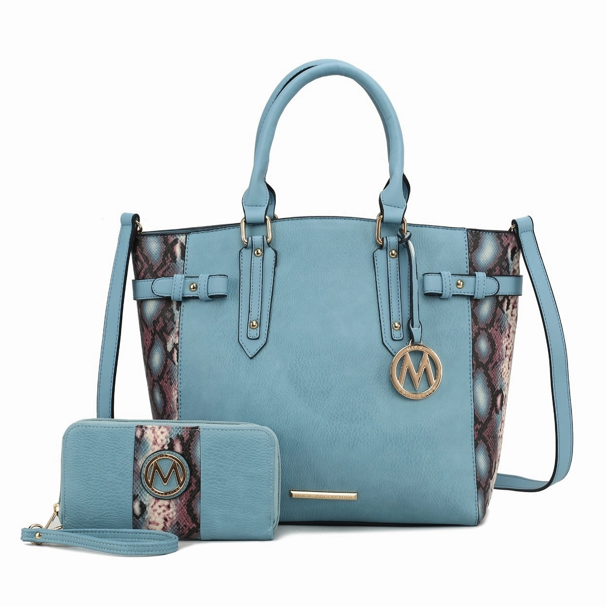 Mkfcollection Joelle Tote Bag With Wallet Vegan Leather Designer Handbag