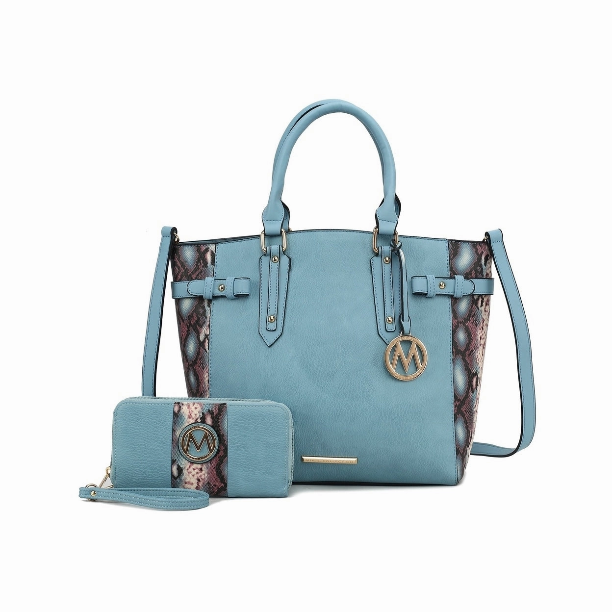 Mkfcollection Joelle Tote Bag With Wallet Vegan Leather Designer Handbag