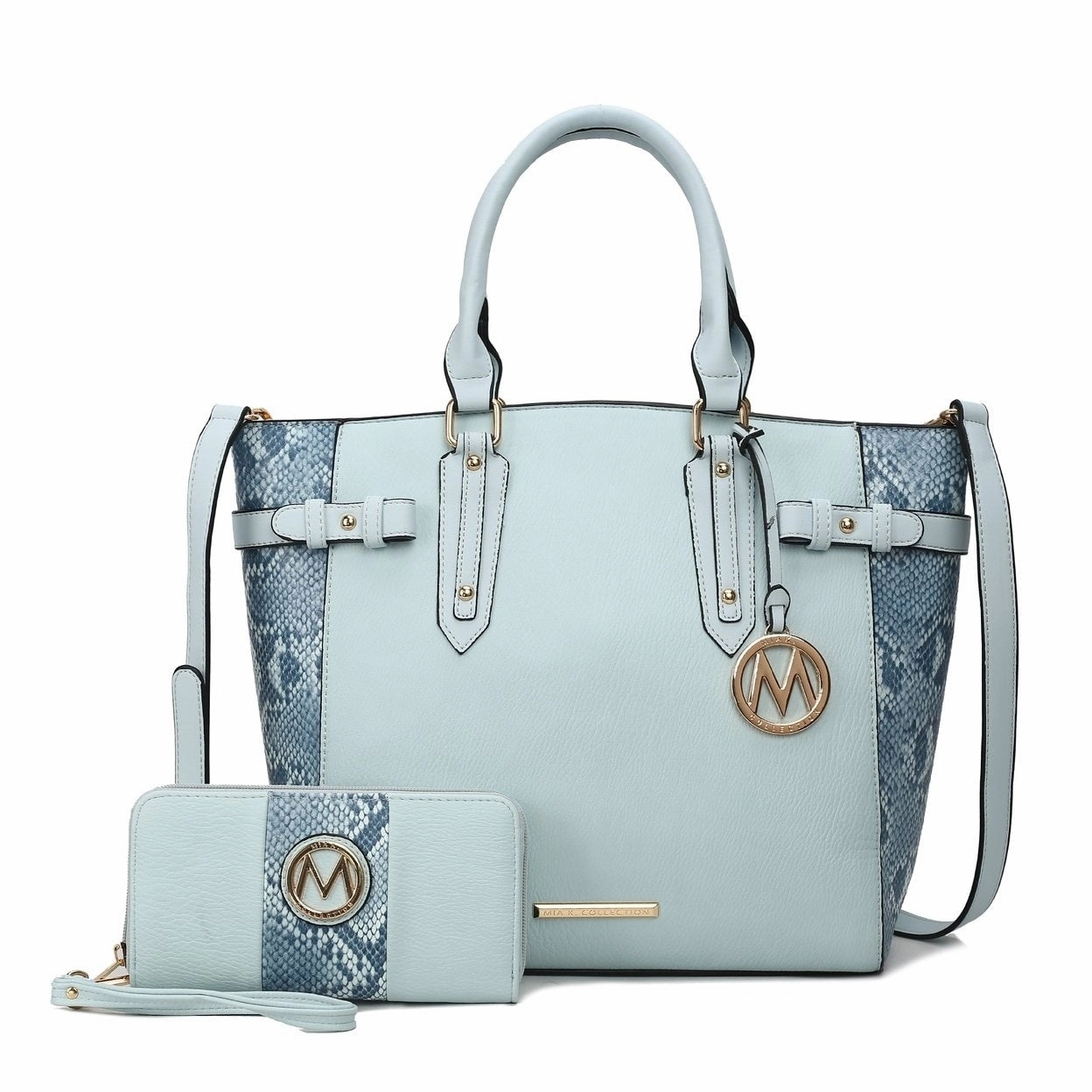 Mkfcollection Joelle Tote Bag With Wallet Vegan Leather Designer Handbag