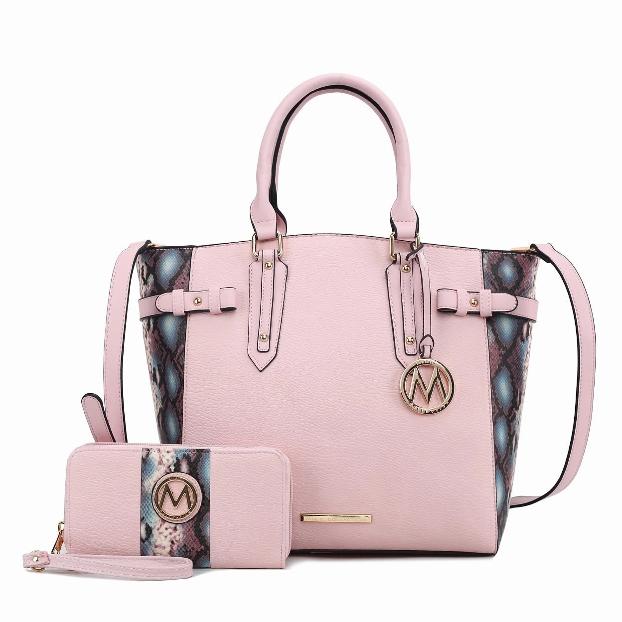 Mkfcollection Joelle Tote Bag With Wallet Vegan Leather Designer Handbag