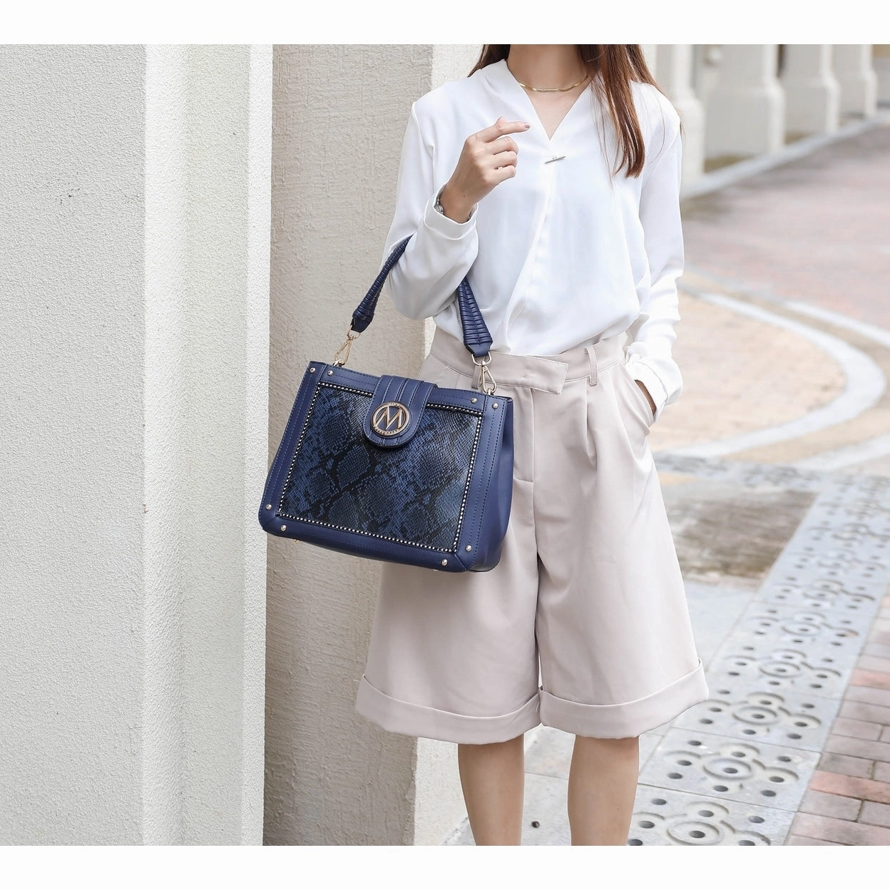 Mkfcollection Kamala Shoulder Bag Vegan Leather Designer Handbag