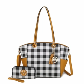 Mkfcollection Karlie Tote Bag And Wallet Set Vegan Leather Designer Handbag