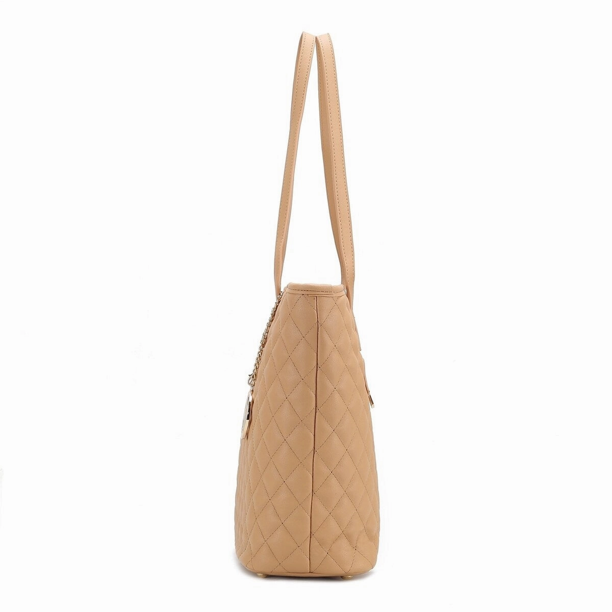 Mkfcollection Tansy Quilted Tote Bag And Coin Purse Set Vegan Leather Designer