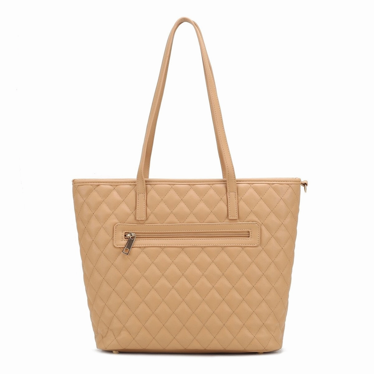 Mkfcollection Tansy Quilted Tote Bag And Coin Purse Set Vegan Leather Designer