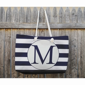 MONO NAVY STRIPED M Weekender Tote Bag By Kavka Designs