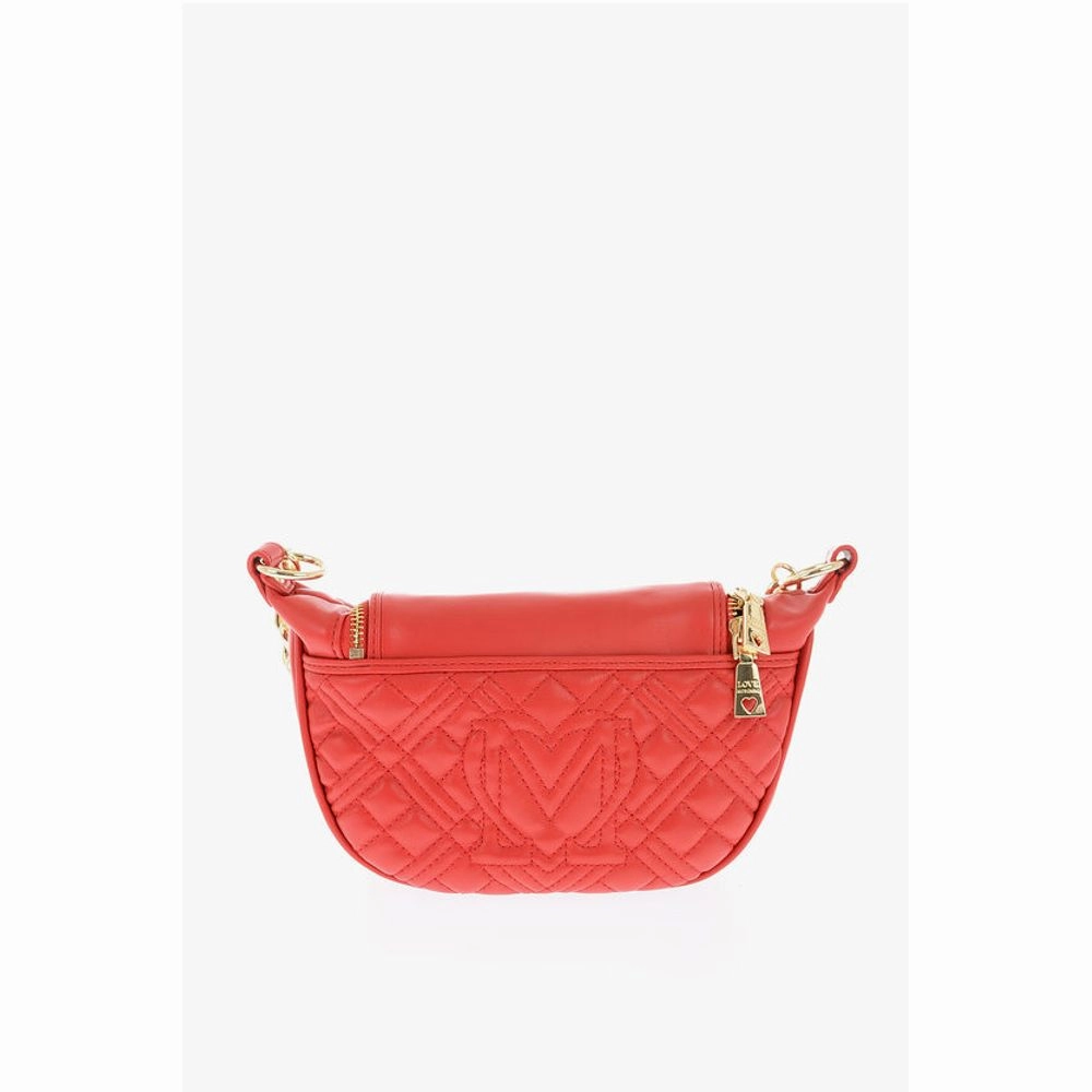 Moschino LOVE chain handle quilted faux leather bag