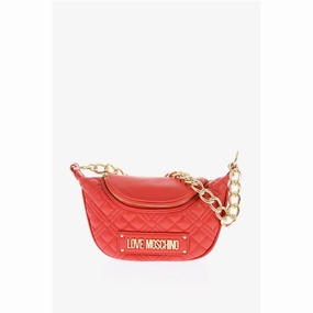 Moschino LOVE chain handle quilted faux leather bag