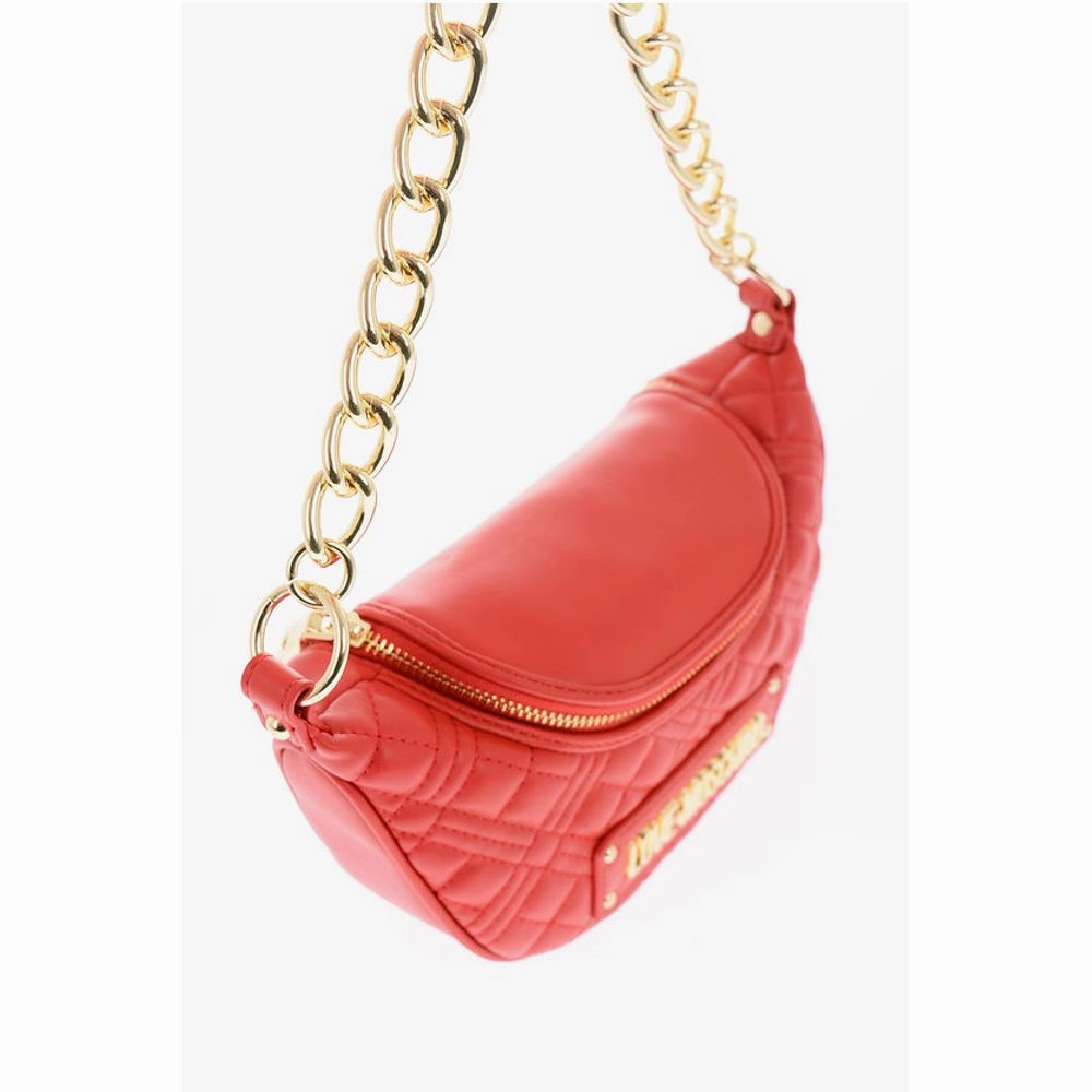 Moschino LOVE chain handle quilted faux leather bag