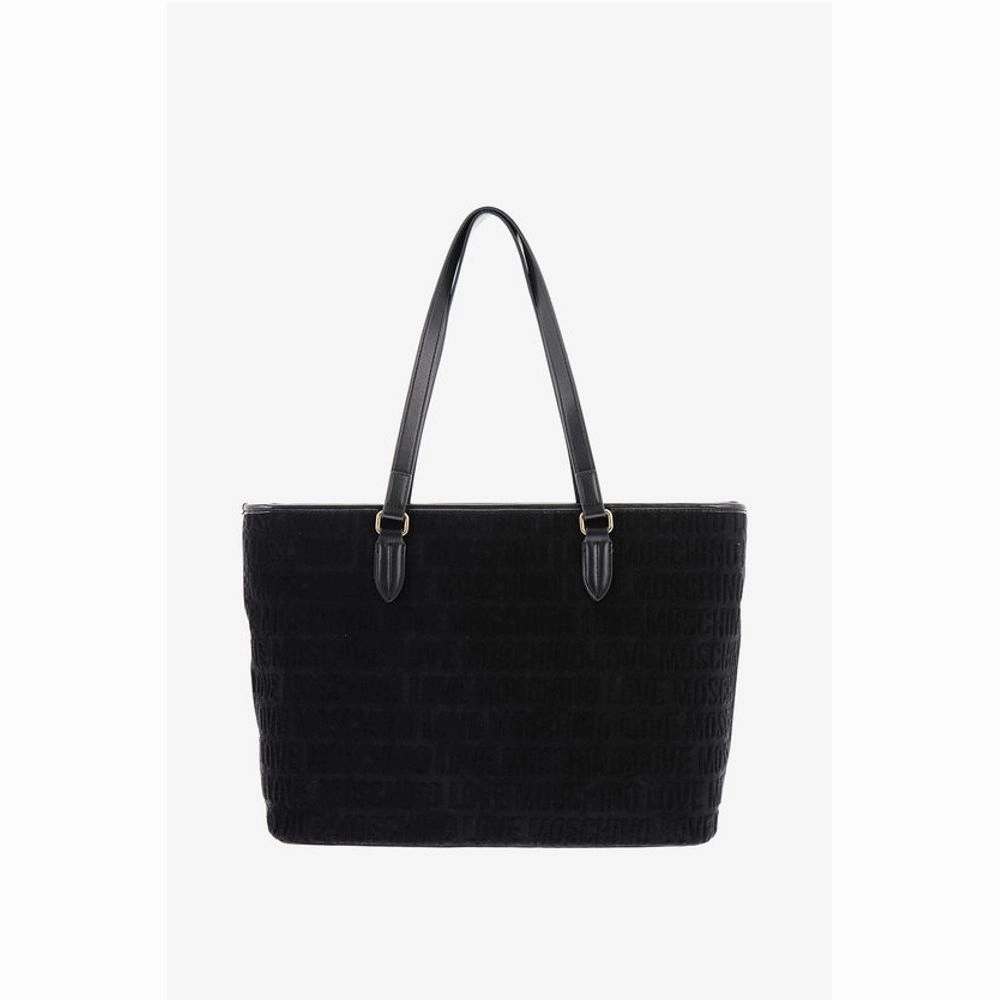 Moschino LOVE Faux Leather and Sponge Tote Bag with Embossed Logo