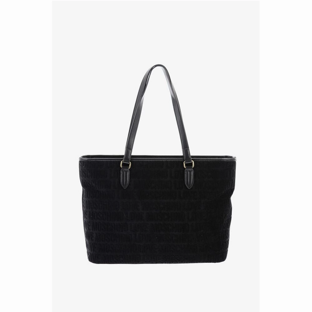 Moschino LOVE Faux Leather and Sponge Tote Bag with Embossed Logo