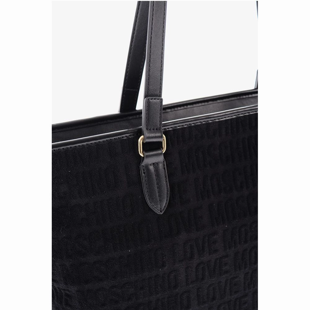 Moschino LOVE Faux Leather and Sponge Tote Bag with Embossed Logo