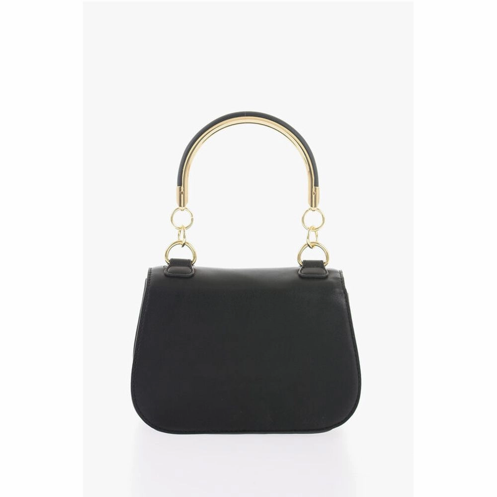 Moschino LOVE Faux Leather Handbag with Metal Golden Women's Logo