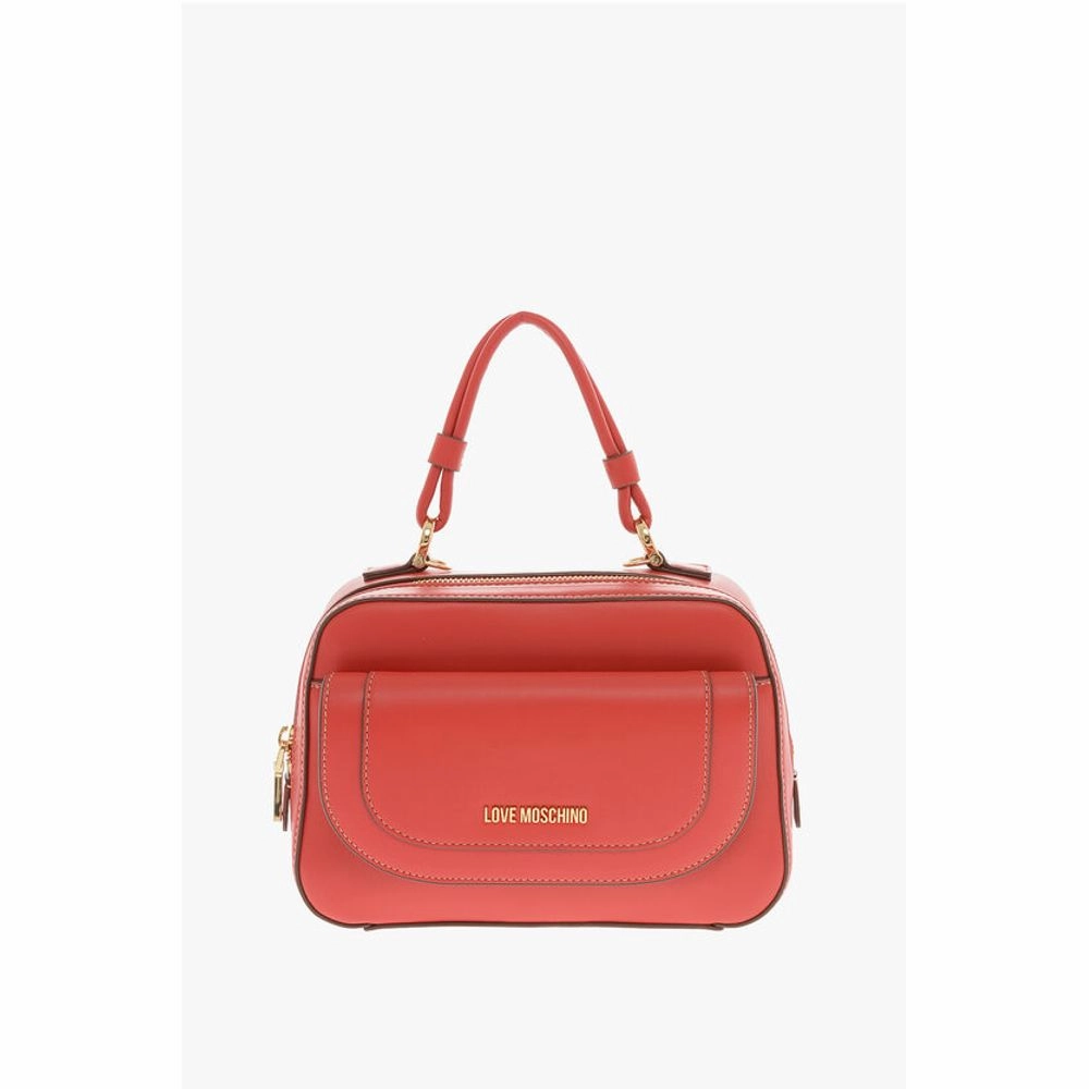 Moschino LOVE Faux Leather Handbag with Visible Women's Stitching