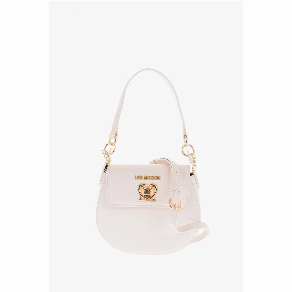 Moschino LOVE Faux Leather Mini Saddle Bag with Golden Closure Turn L