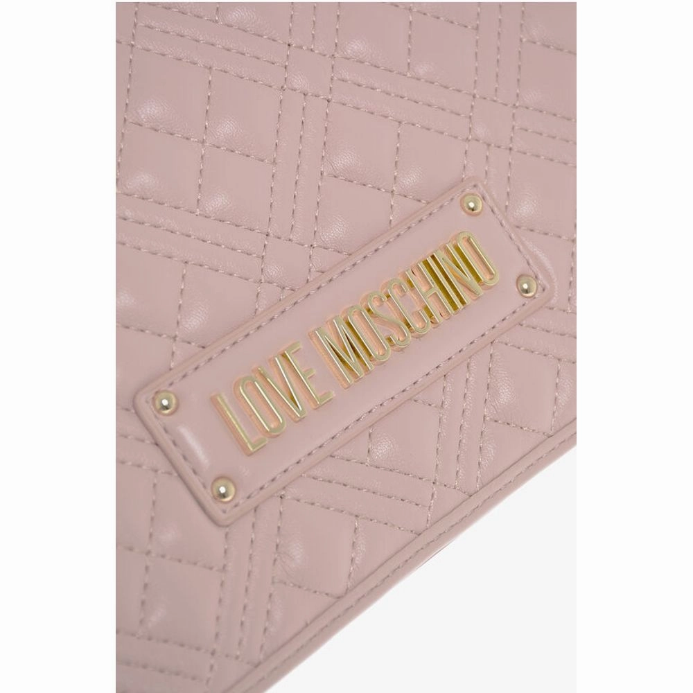 Moschino LOVE Faux Leather Quilted Shoulder Bag with LM on the back
