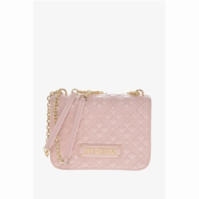 Moschino LOVE Faux Leather Quilted Shoulder Bag with LM on the back