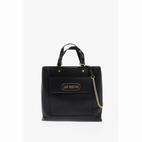 Moschino LOVE Faux Leather Rectangular Bag with Maxi Patch Pocket