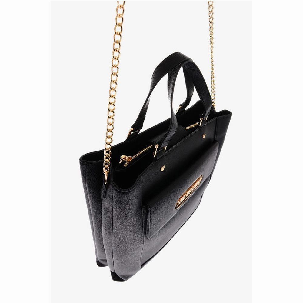 Moschino LOVE Faux Leather Rectangular Bag with Maxi Patch Pocket