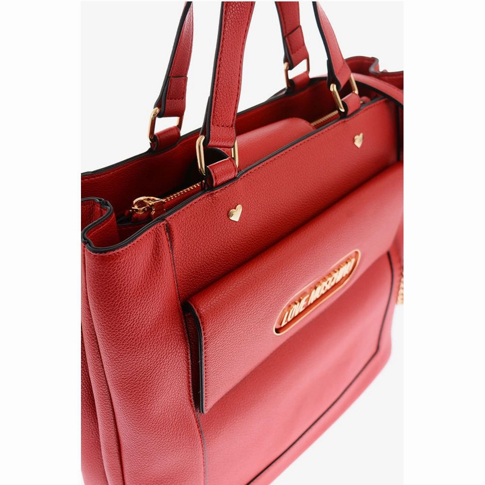 Moschino LOVE Faux Leather Rectangular Bag with Maxi Patch Pocket