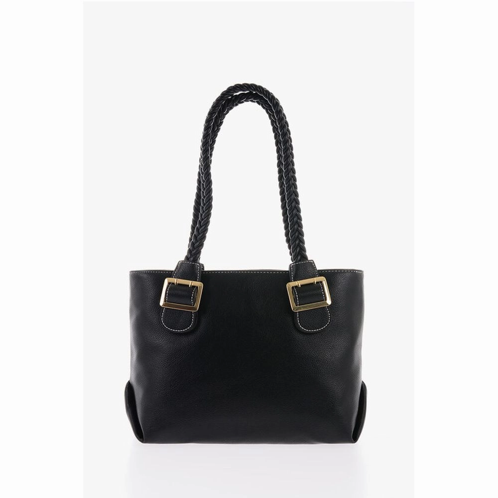 Moschino LOVE Faux Leather Shoulder Bag with Braided Handle
