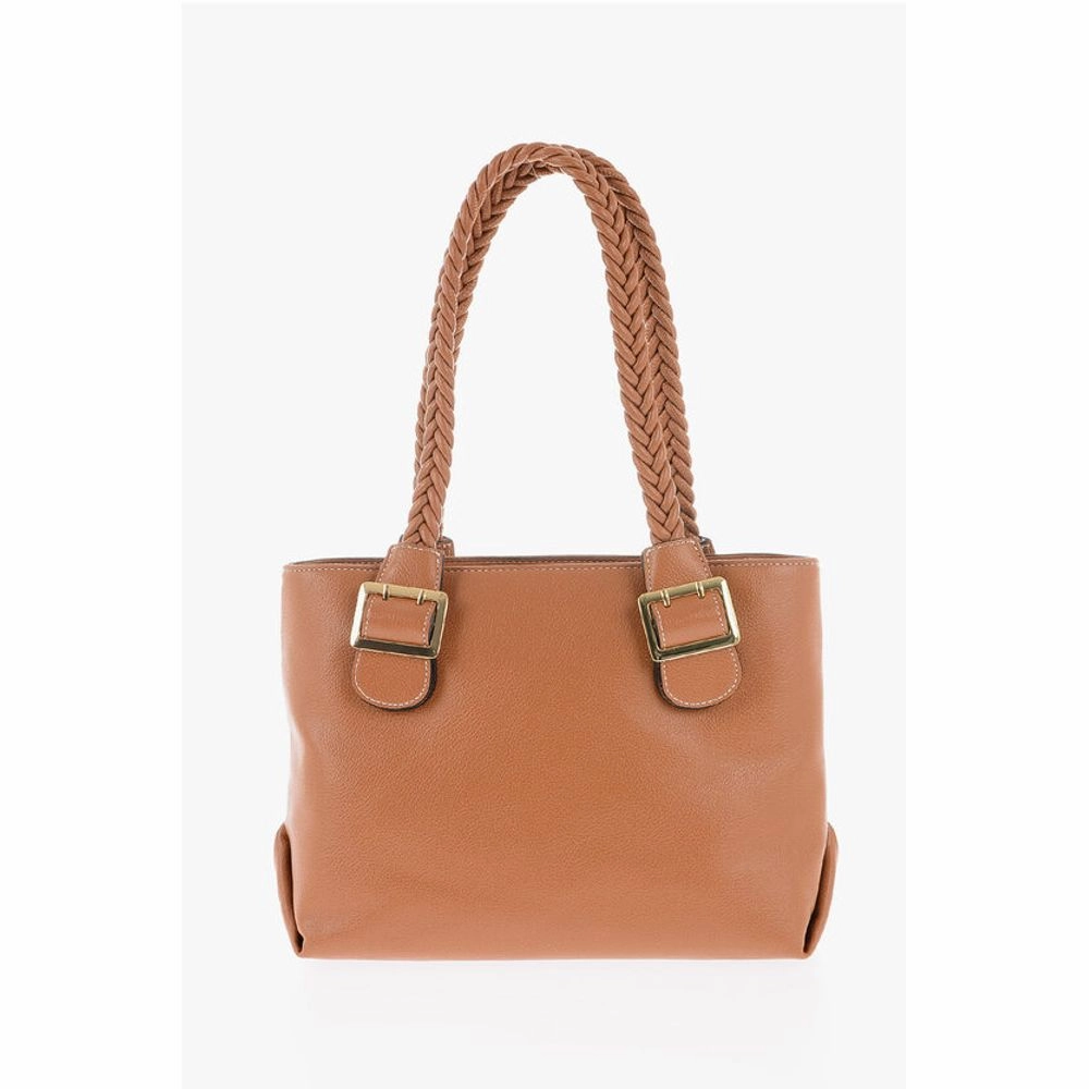 Moschino LOVE Faux Leather Shoulder Bag with Braided Handle