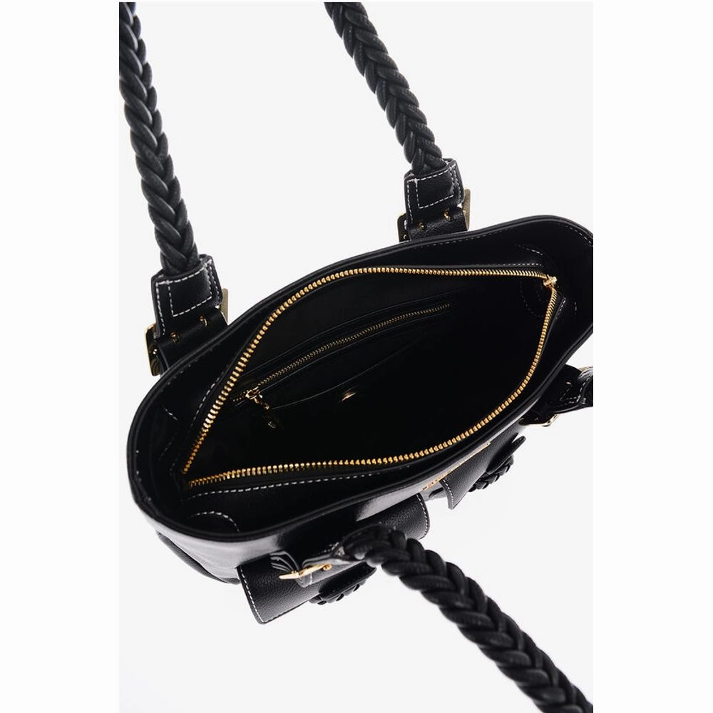Moschino LOVE Faux Leather Shoulder Bag with Braided Handle